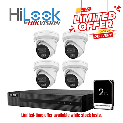 [COD only]HiLook 6MP AI 4CH 2TB Kit(IPC-T361H)