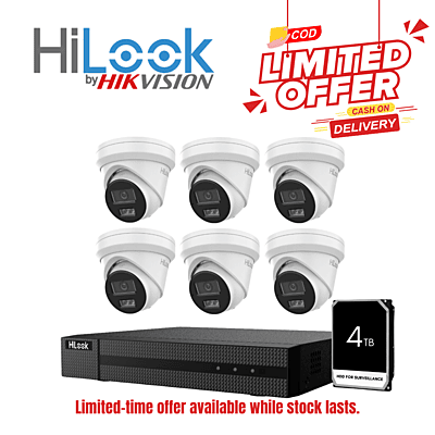 [COD only]HiLook 6MP AI 8CH 4TB Kit(IPC-T361H)