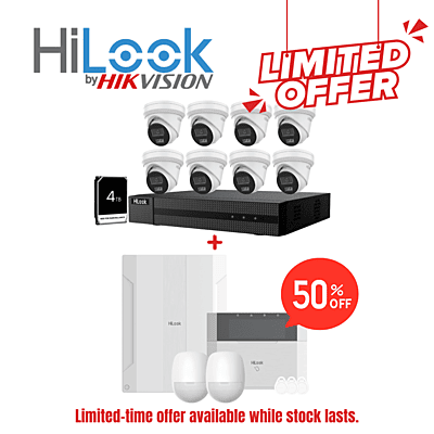 HiLook 6MP 8CH Kit(IPC-T361H)+Hybrid Alarm Kit