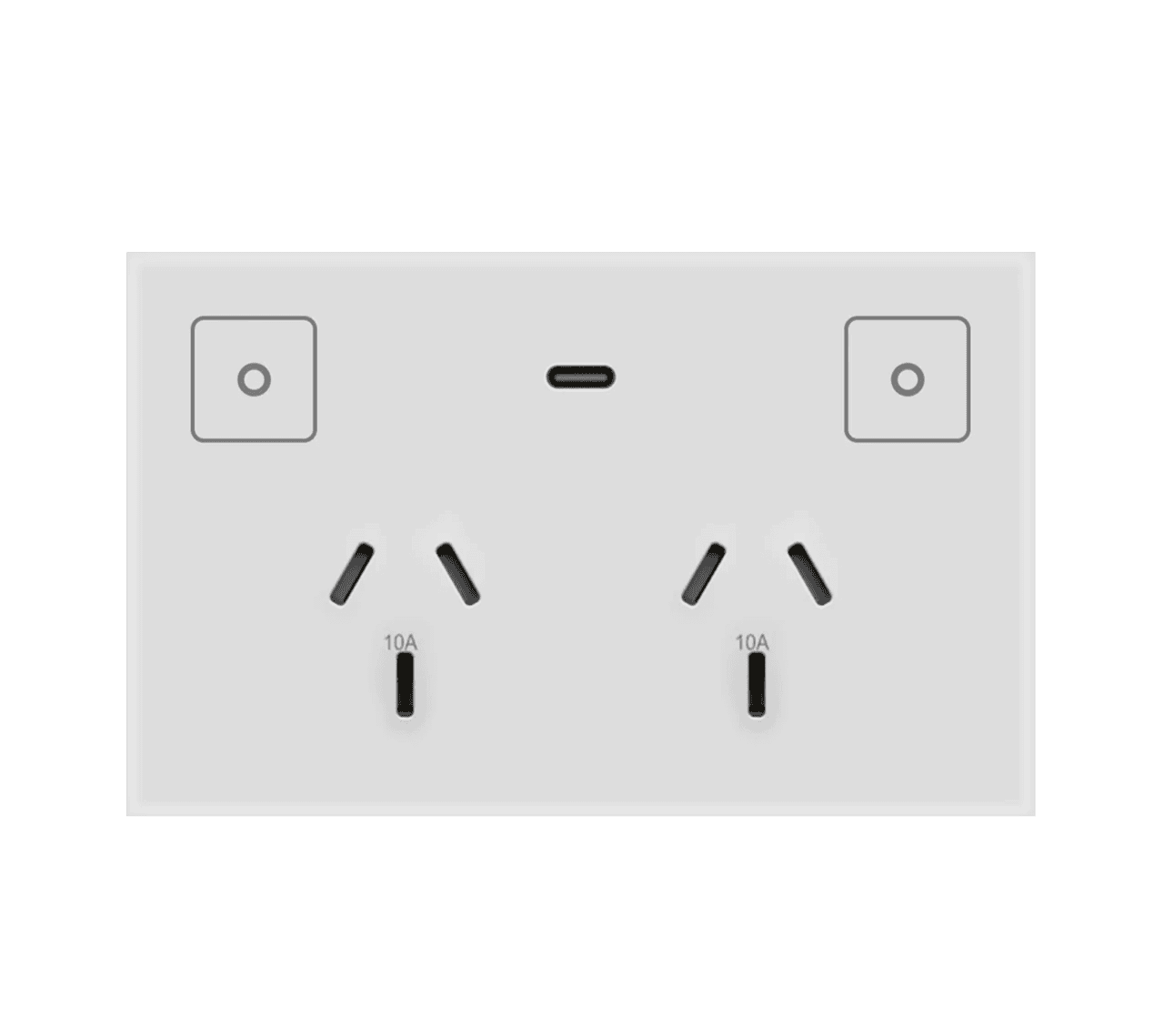 Konec Double Socket Power Point Glass White