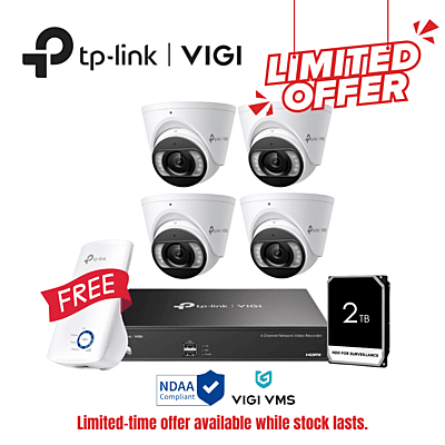TP-Link VIGI Full Colour 4CH/2TB/5MP Kit(INSIGHT S455)